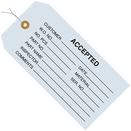 4 <span class='fraction'>3/4</span> x 2 <span class='fraction'>3/8</span>" - "Accepted (Blue)" Inspection Tags - Pre-Wired